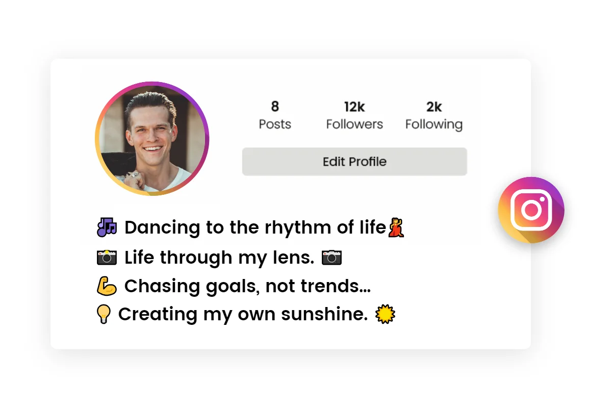 Instagram profile idea for boy