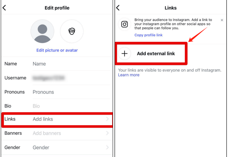 how to put a link in instagram bio